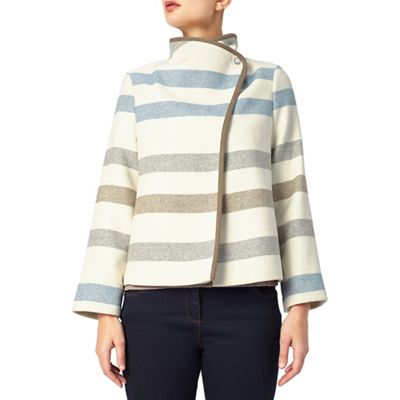 Dash Stripe Short Wool Coat